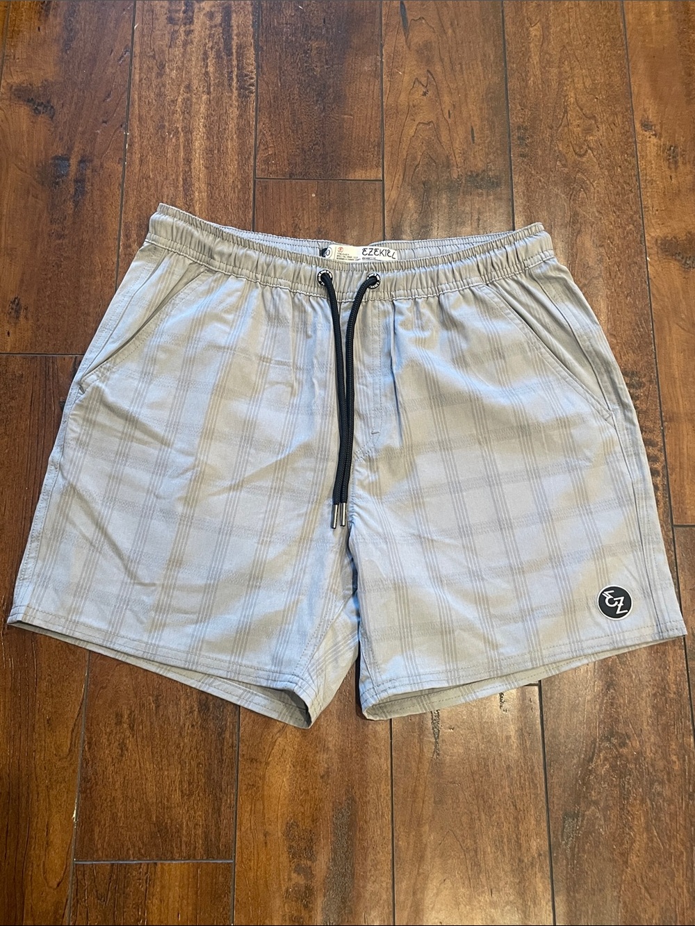 Ezekiel Light Gray Plaid Shorts